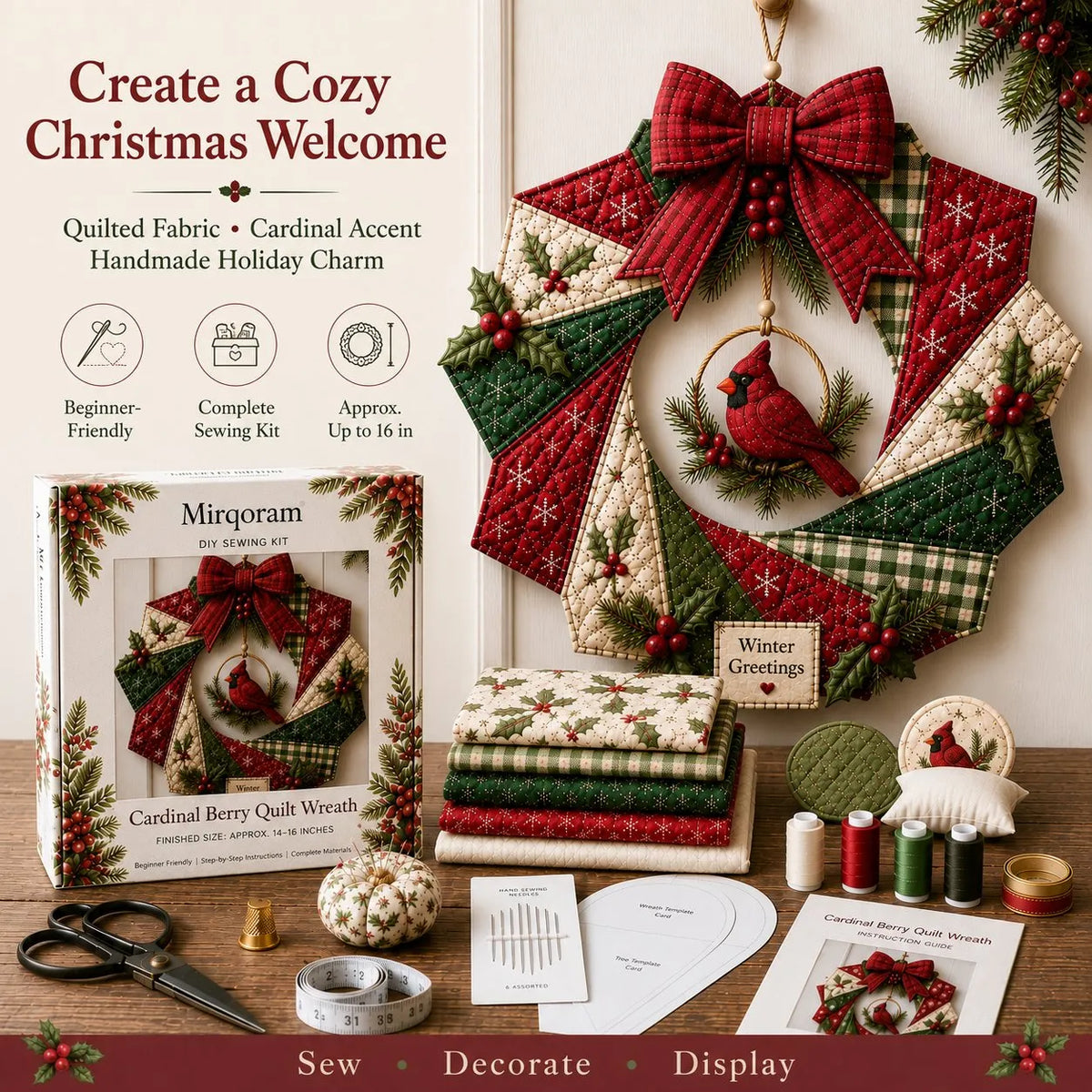 Christmas Fabric Wreath DIY Kit