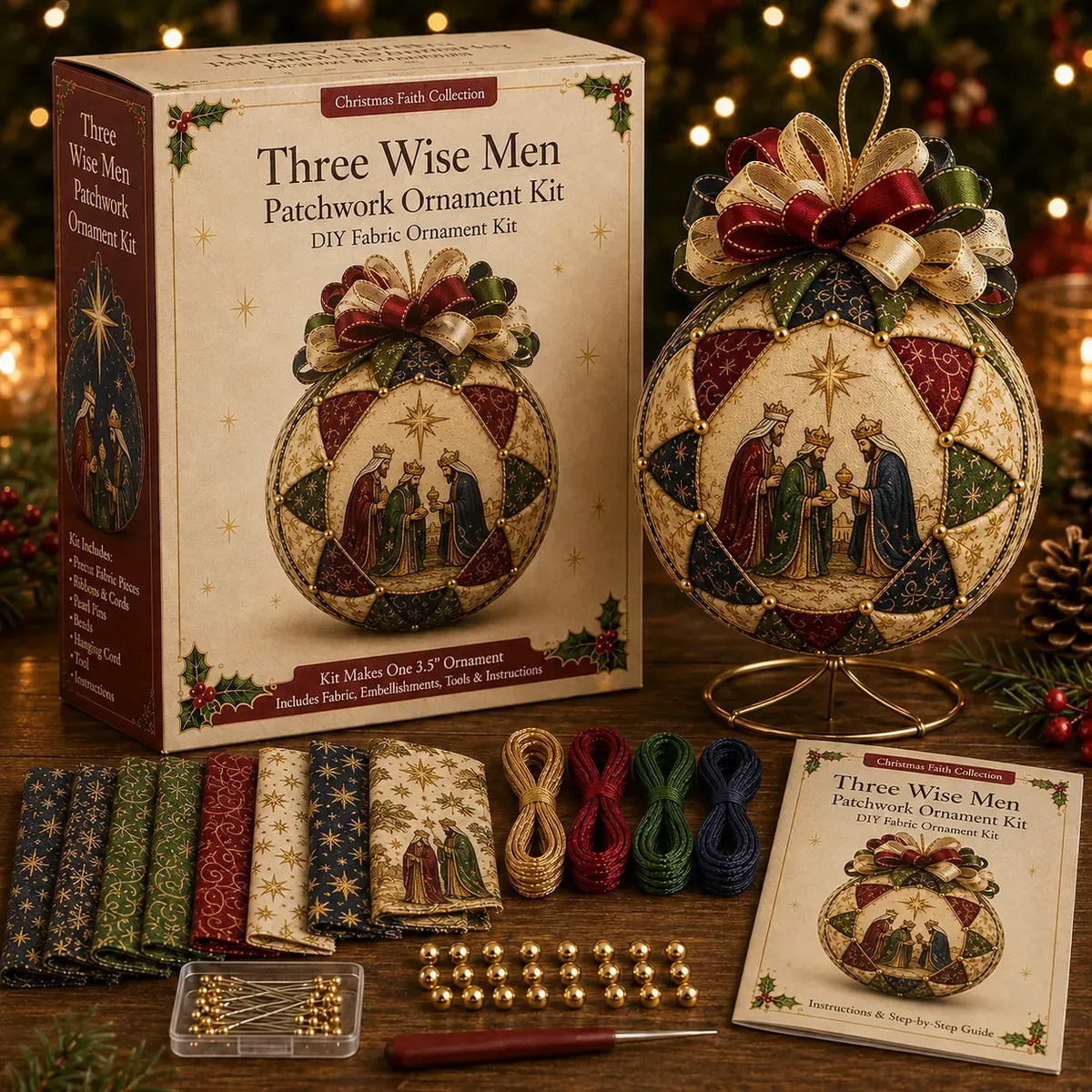 ✝️ Beginner-Friendly DIY Christmas Nativity Patchwork Ornament Kit Collection