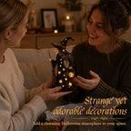 🌙 Sparkling Witch Figurine with Stars | Magical, Spooky, and Cute Night Light Decoration