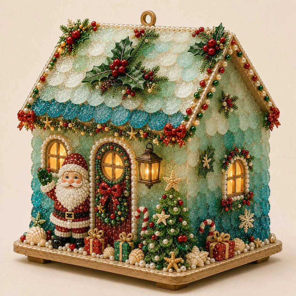 🏡 Beginner-Friendly DIY Glowing Coastal Glass-Style Christmas Cottage Kit Collection
