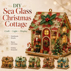 🏡 Beginner-Friendly DIY Glowing Coastal Glass-Style Christmas Cottage Kit Collection