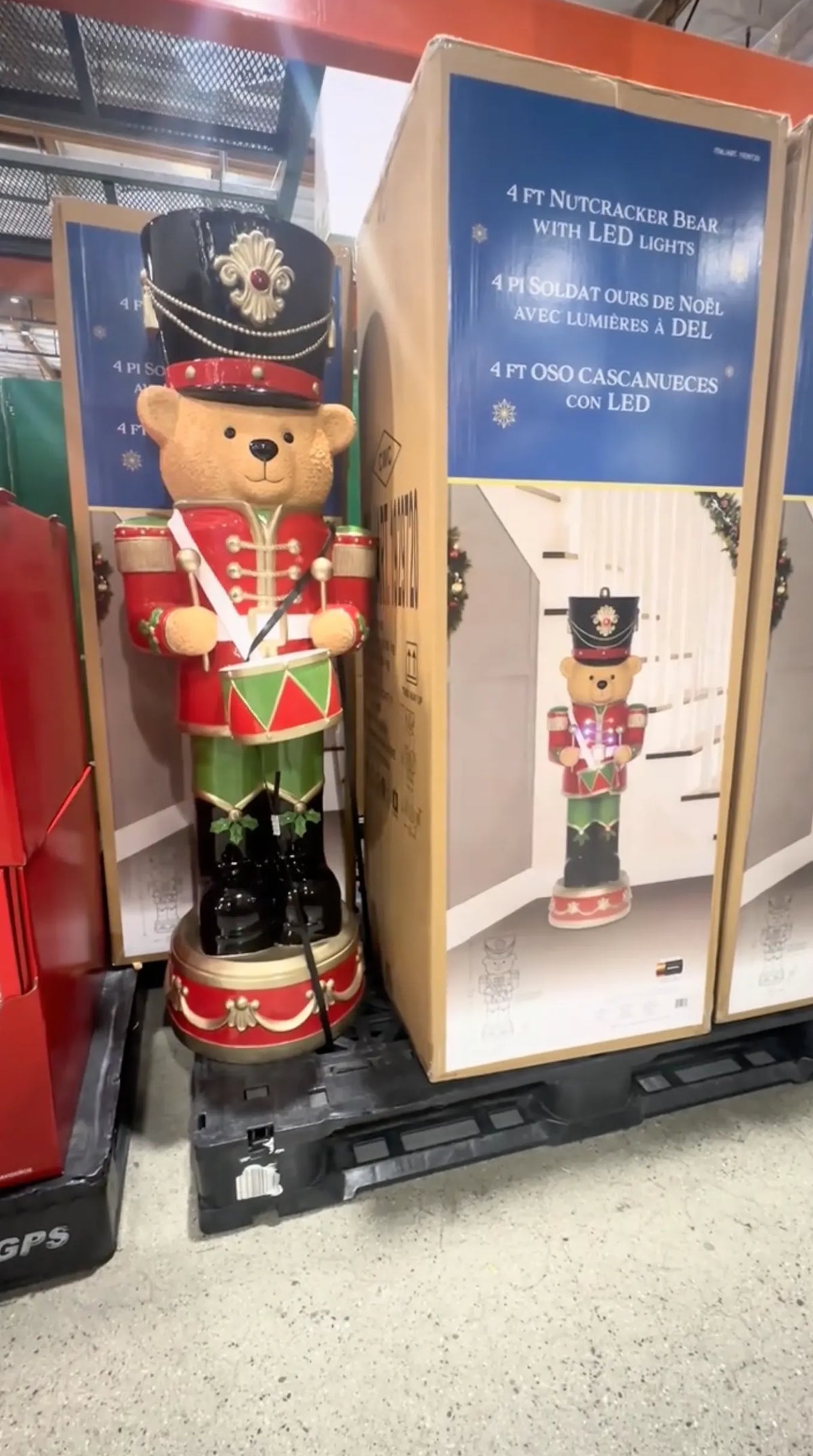 4' Pre-Lit Grand Nutcracker Beer with Music Box