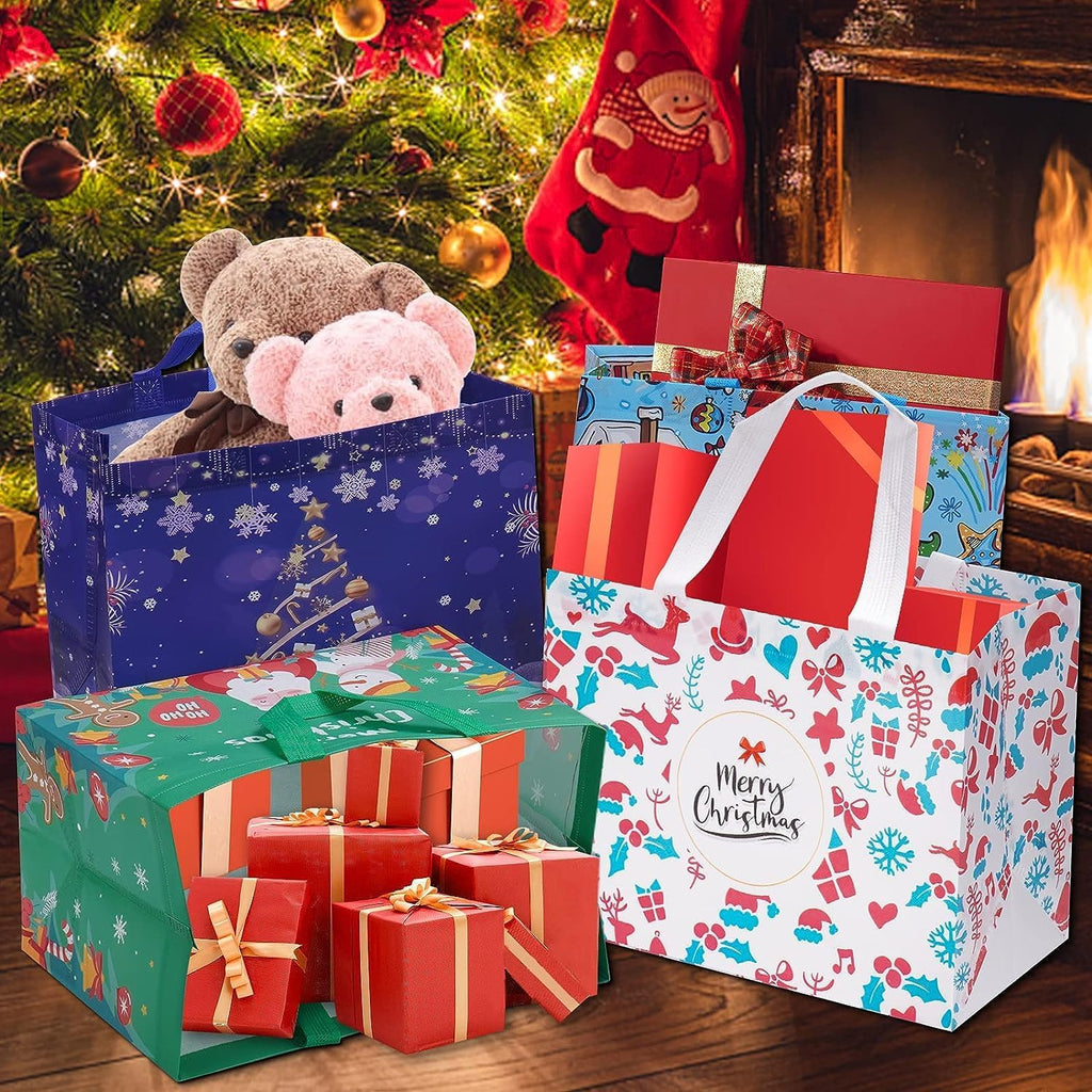 🔥🎄 Christmas Gift Bags Large Reusable Tote Bags