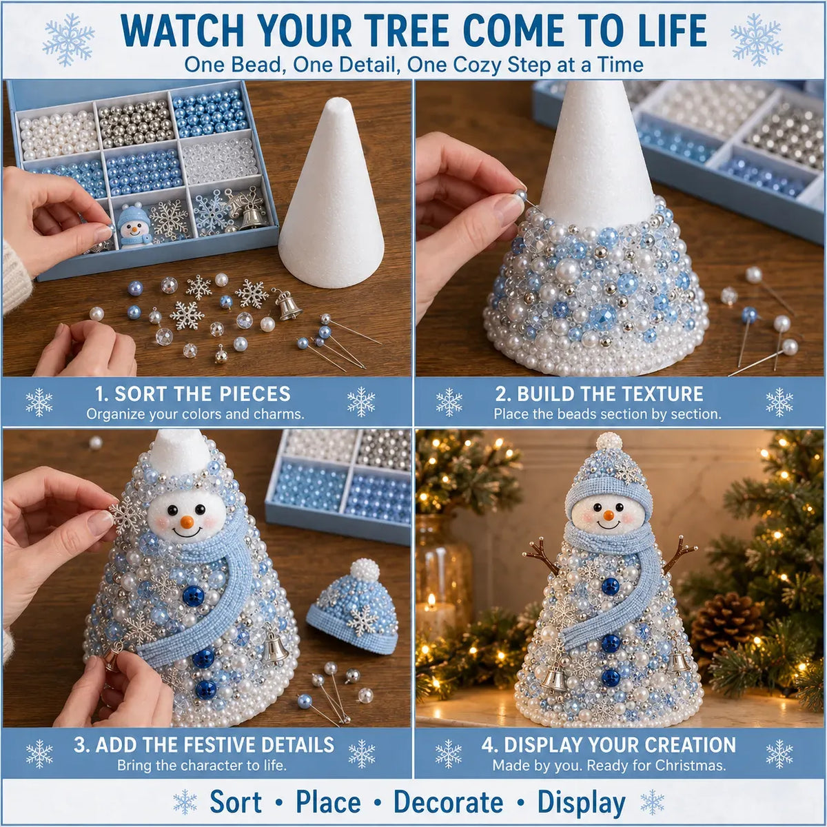🎄Beginner-Friendly DIY Beaded Christmas Tree Craft Kit Collection