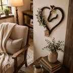 🎉Rustic Horse Heart Wall Decor with Greenery 💜– ✨Farmhouse Equestrian Home Accent