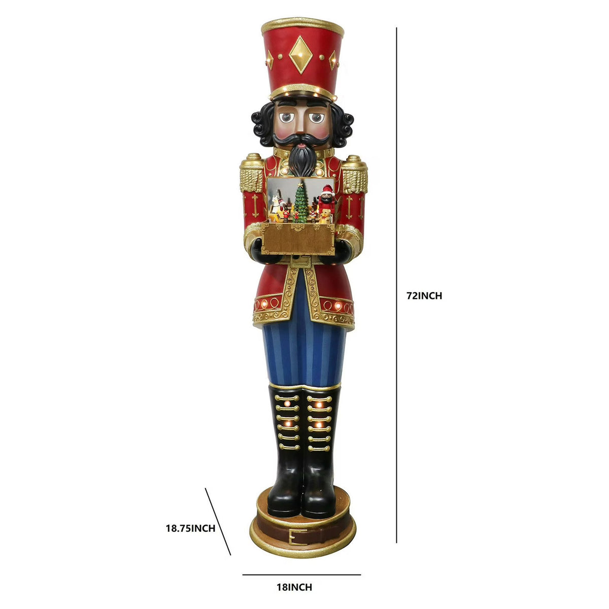 6' Pre-Lit Grand Nutcracker with Music Box