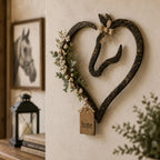 🎉Rustic Horse Heart Wall Decor with Greenery 💜– ✨Farmhouse Equestrian Home Accent