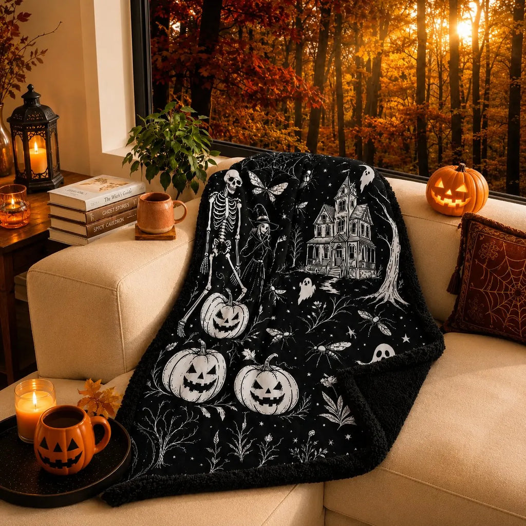 🎃👻Trick Or Trace Halloween Coloring Blanket🎨
