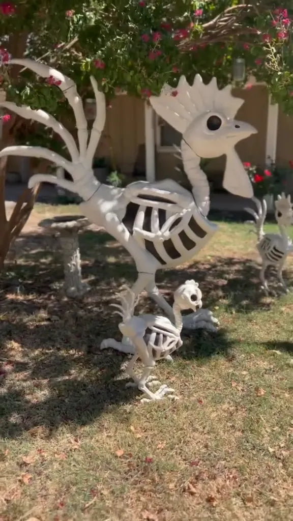New! Red Shed 6 ft. Halloween Skeleton Rooster