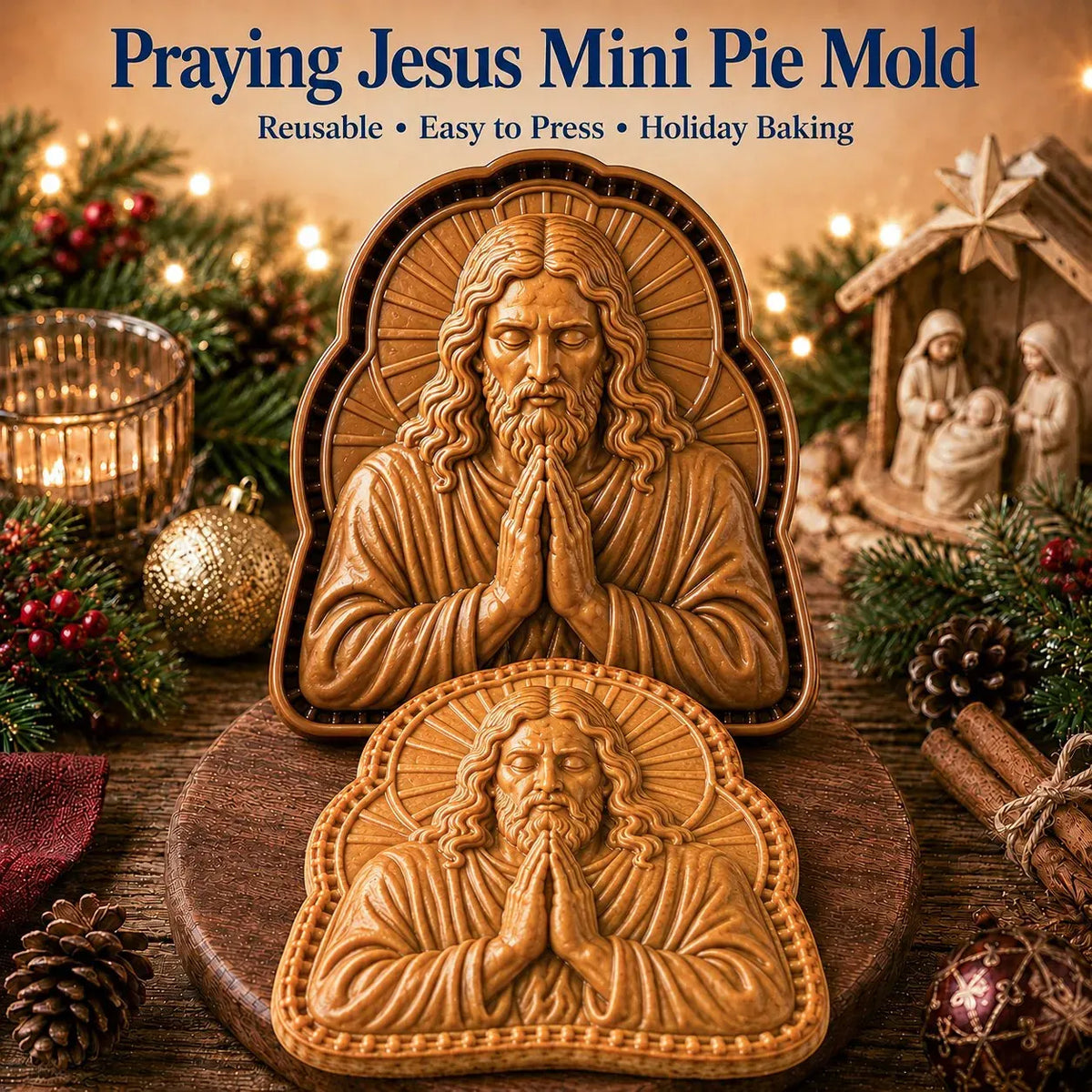 ✝️ Faith & Nativity Christmas Mini Pie Mold Collection