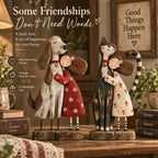 💕Girl & Her Best Friend Folk Art Figurine