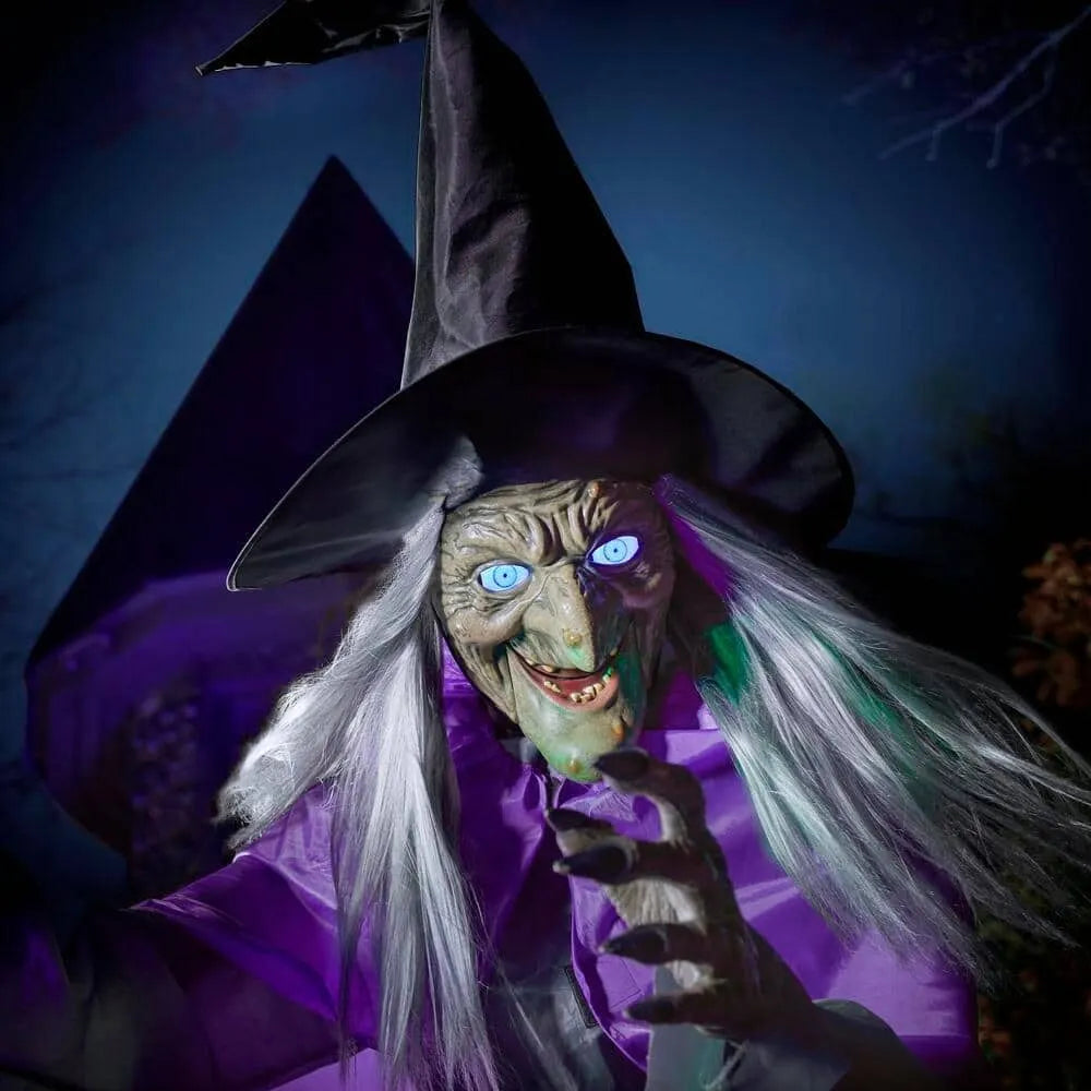💝Lowest Price✨12 ft. Giant Sized Animated LED Hovering Witch