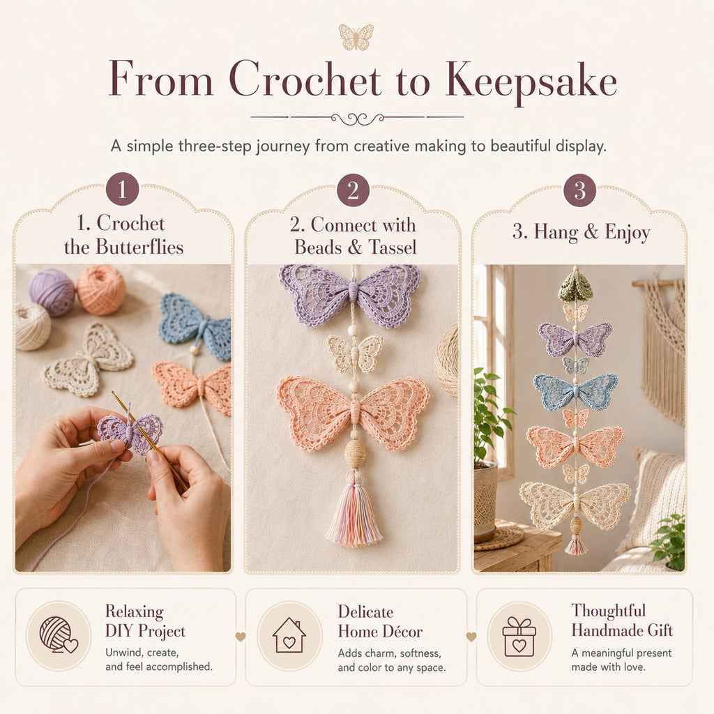 🦋Butterfly Garden Cascade DIY Crochet Kit