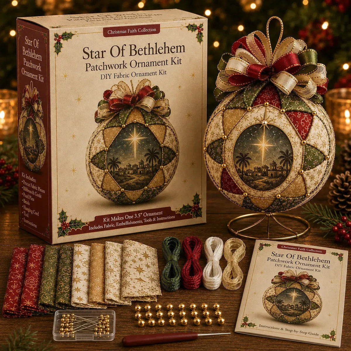 ✝️ Beginner-Friendly DIY Christmas Nativity Patchwork Ornament Kit Collection