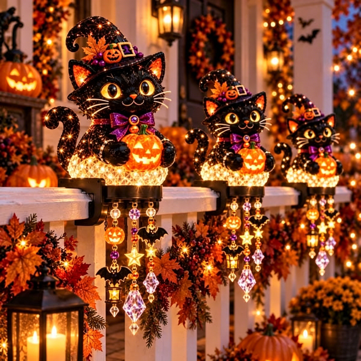 Christmas Porch Railing Light Set