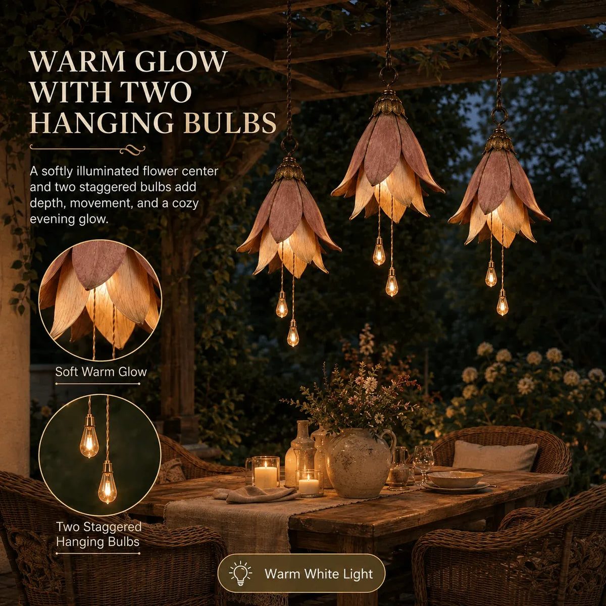 Vintage Hanging Flower Lights