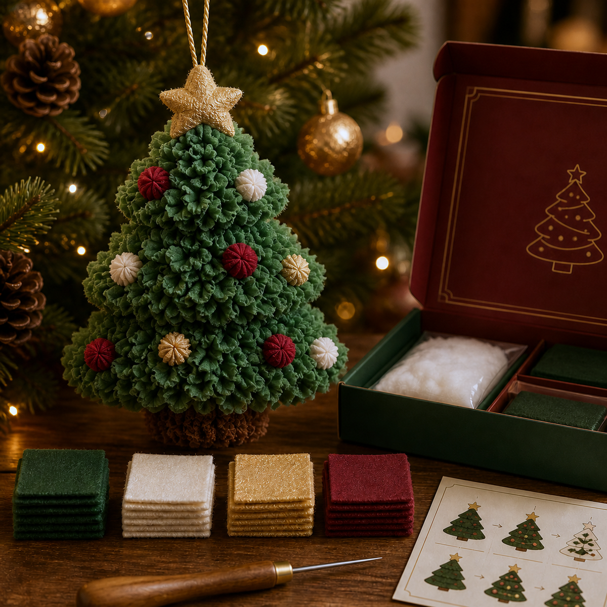 3D Fabric Poke Christmas Ornament Kit