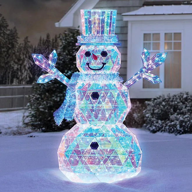 6' Pre-Lit Prismatic Snowman