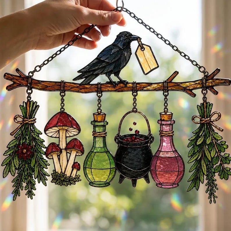 Raven Witch Suncatcher