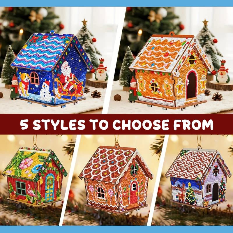 Gingerbread Snowman House Diamond Painting