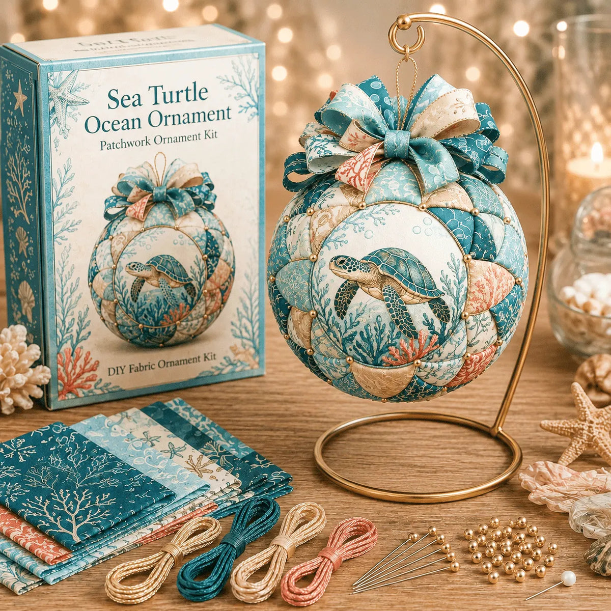 🌊 Beginner-Friendly DIY Ocean Treasures Patchwork Ornament Kit Collection