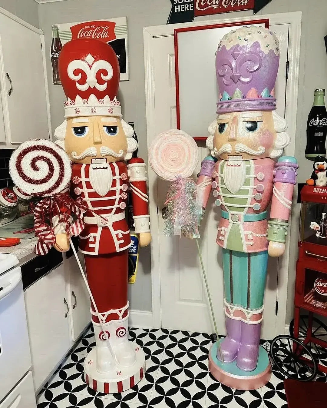🎄christmas Sale🎄 - 75" DlY White Nutcracker Mold, With Lights Plays Music