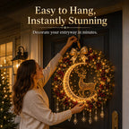 👼 Moonlit Wreath Collection – Lighted Holiday Door Decor 🎄