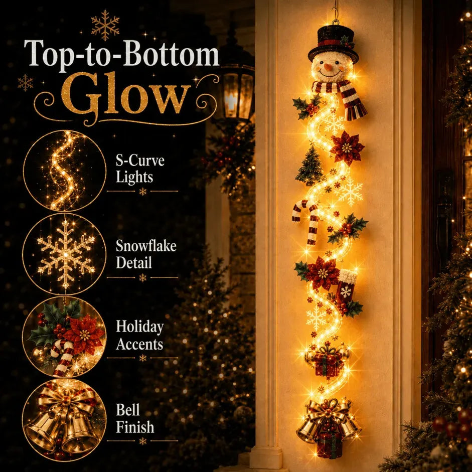 Glowing Christmas Door Hanger | 6 Festive Lighted Designs with Warm Glow, Dimensional Details & Space-Saving Vertical Décor ✨