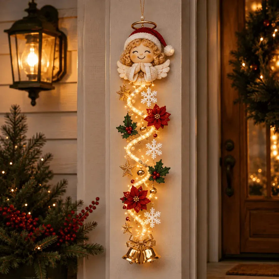 Glowing Christmas Door Hanger | 6 Festive Lighted Designs with Warm Glow, Dimensional Details & Space-Saving Vertical Décor ✨