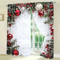 Christmas ball holiday printed curtains