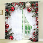 Christmas ball holiday printed curtains