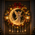 👼 Moonlit Wreath Collection – Lighted Holiday Door Decor 🎄