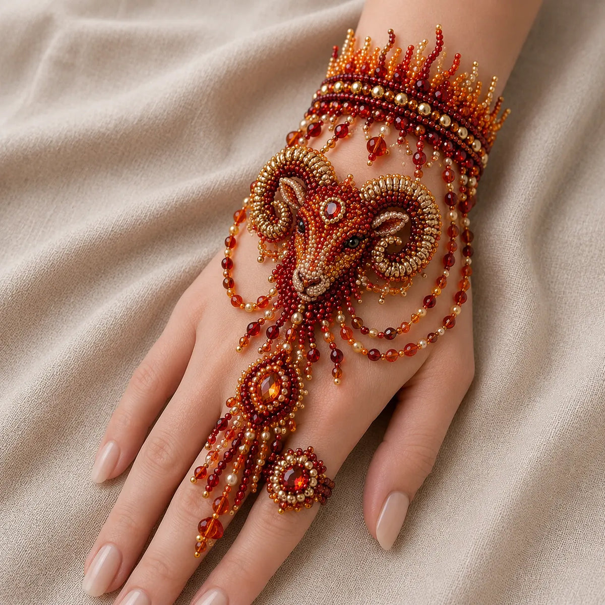 Zodiac DIY Beaded Hand Bracelet Kit – Create Your Celestial Wearable Art
