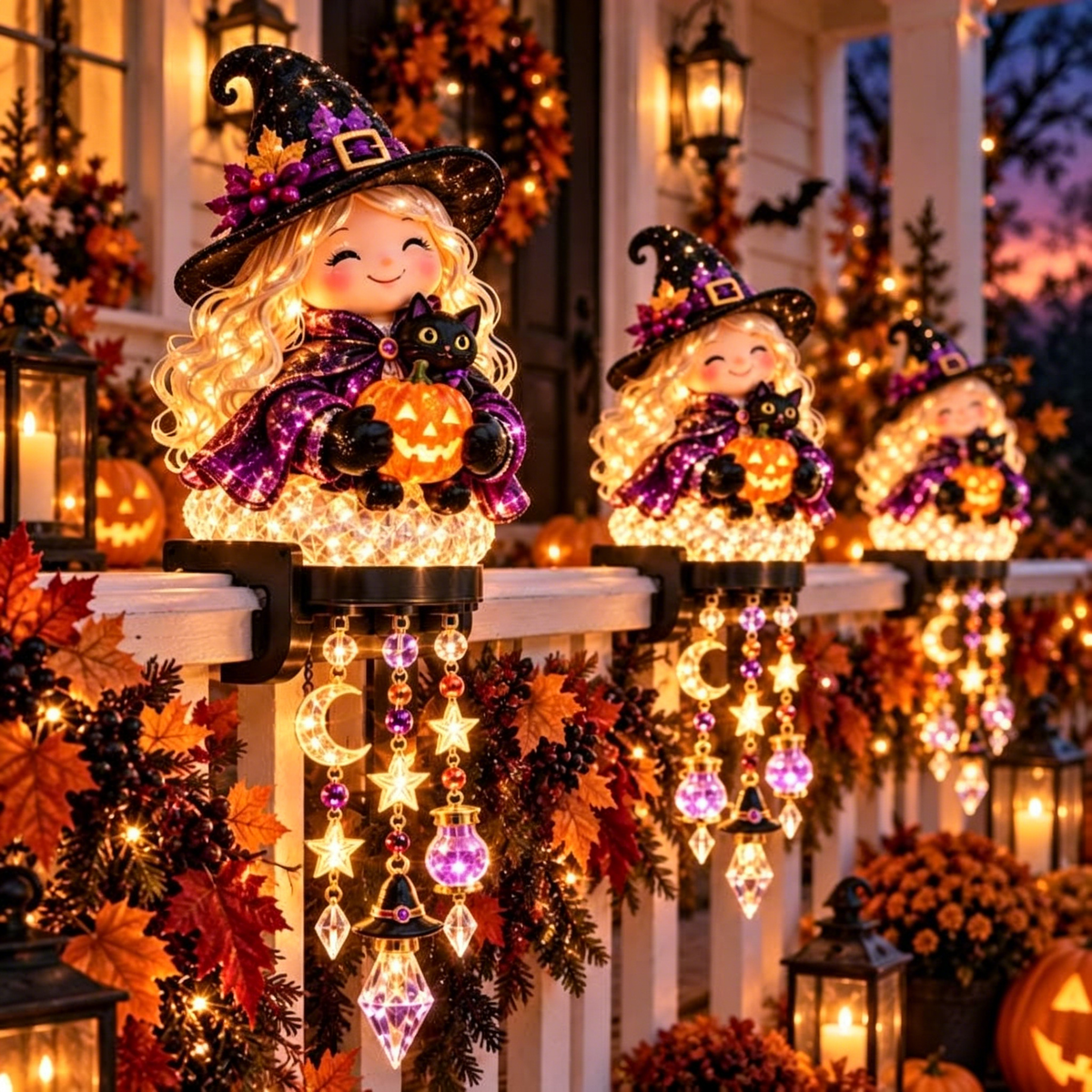 Christmas Porch Railing Light Set