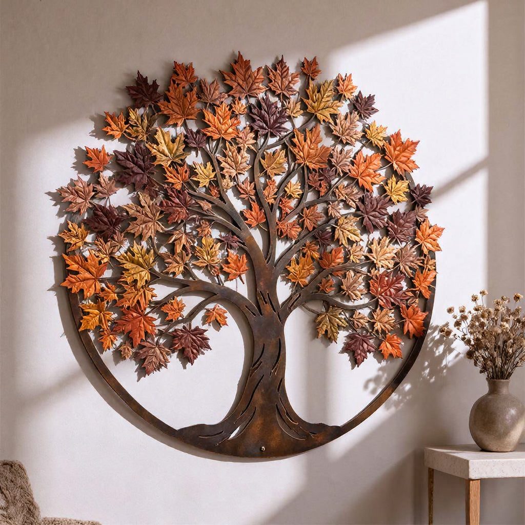 Metal Autumn Tree Metal Wall Art