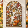 Autumn Owl & Rabbit Harvest Metal Wall Decor