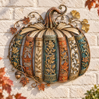 Book Pumpkin Fall Metal Wall Decor