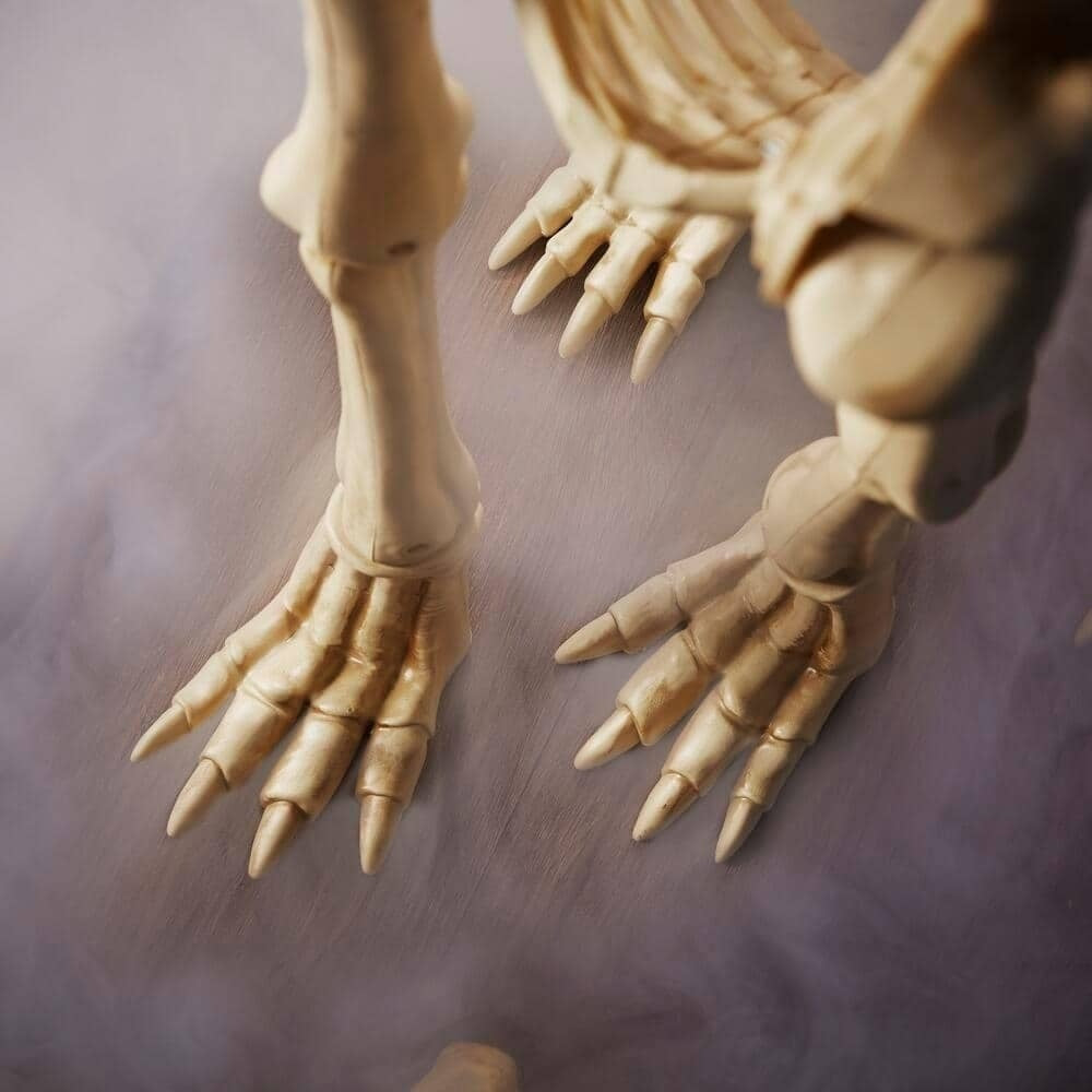 Animated LED Sit-and-Stand Skeleton Wolves (2-Pack)