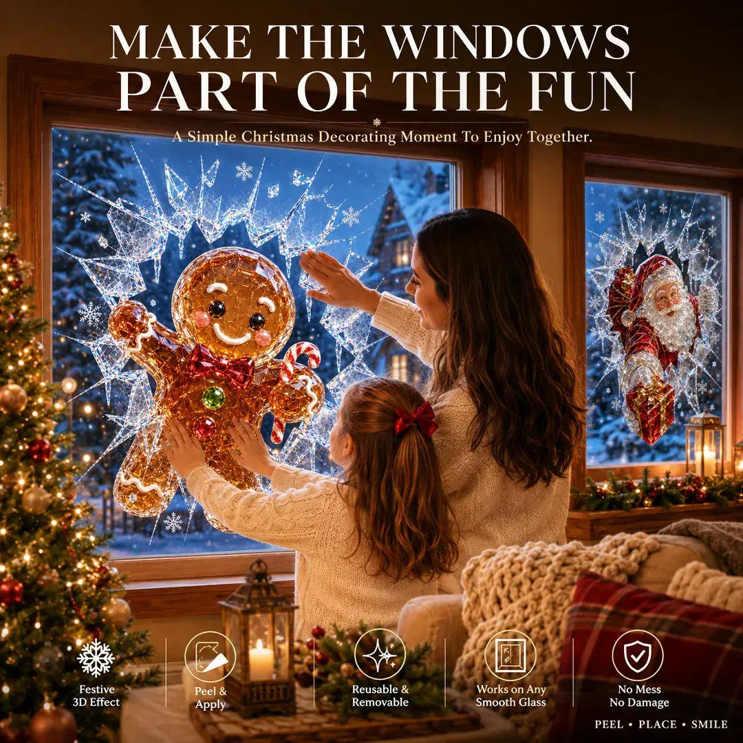 Crystal Christmas Break-In Window Decal