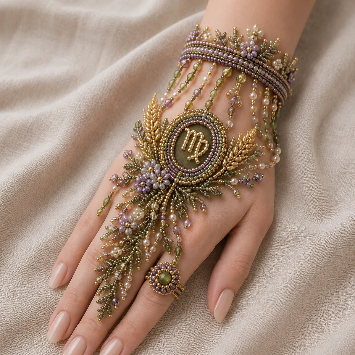 Zodiac DIY Beaded Hand Bracelet Kit – Create Your Celestial Wearable Art
