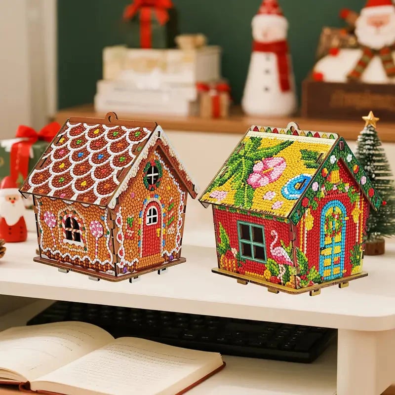 Gingerbread Snowman House Diamond Painting