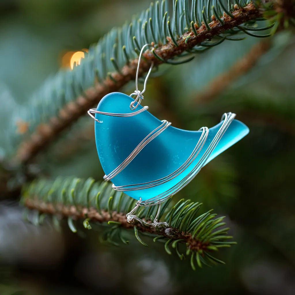 Sea Glass Birds Ornament
