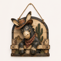 🌵 Rustic Cowboy Donkey Wall Hanging – Western Farmhouse Décor & Country Keepsake