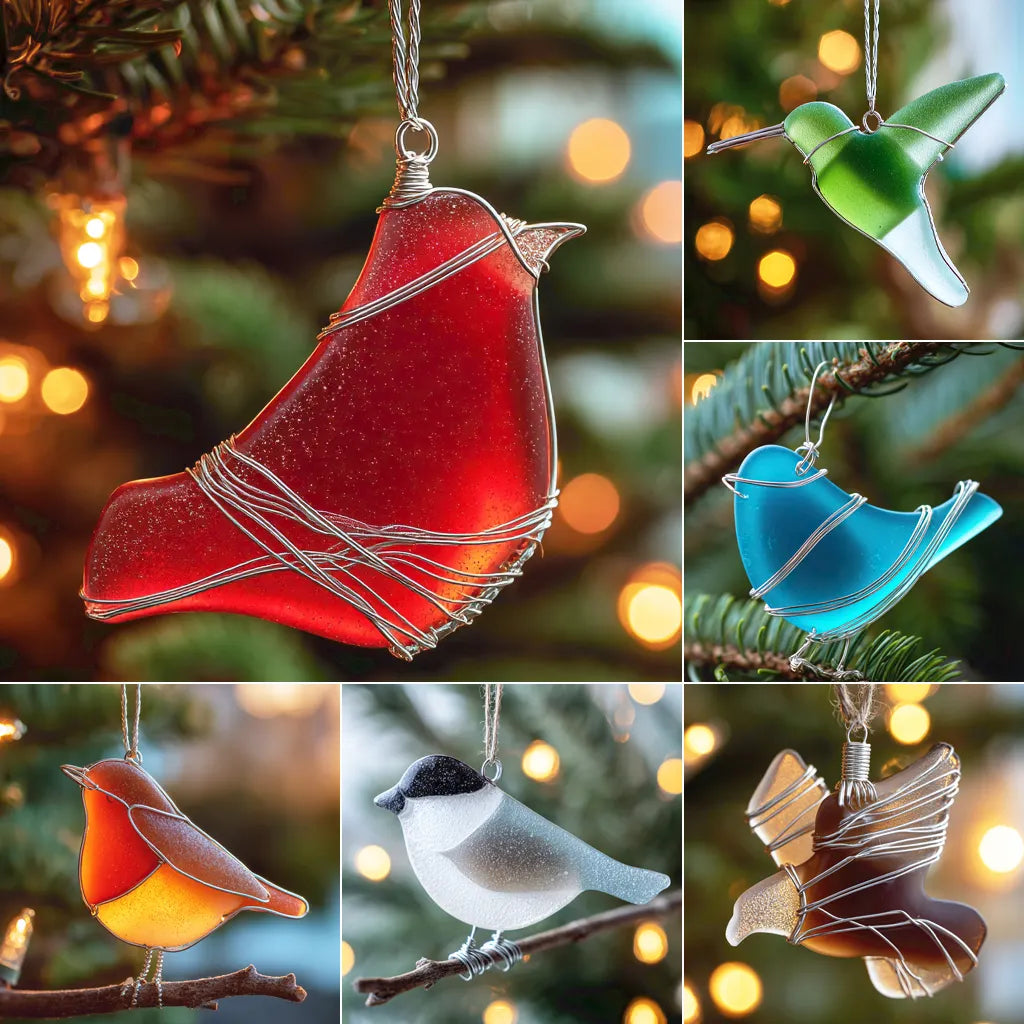 Sea Glass Birds Ornament