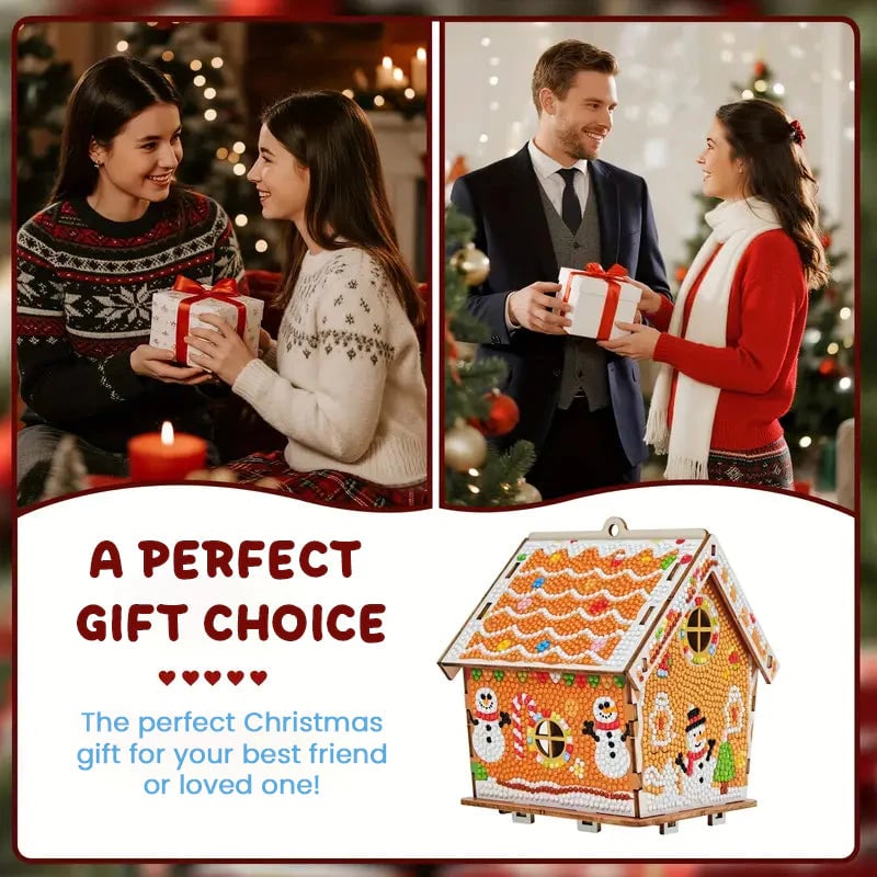 Gingerbread Snowman House Diamond Painting