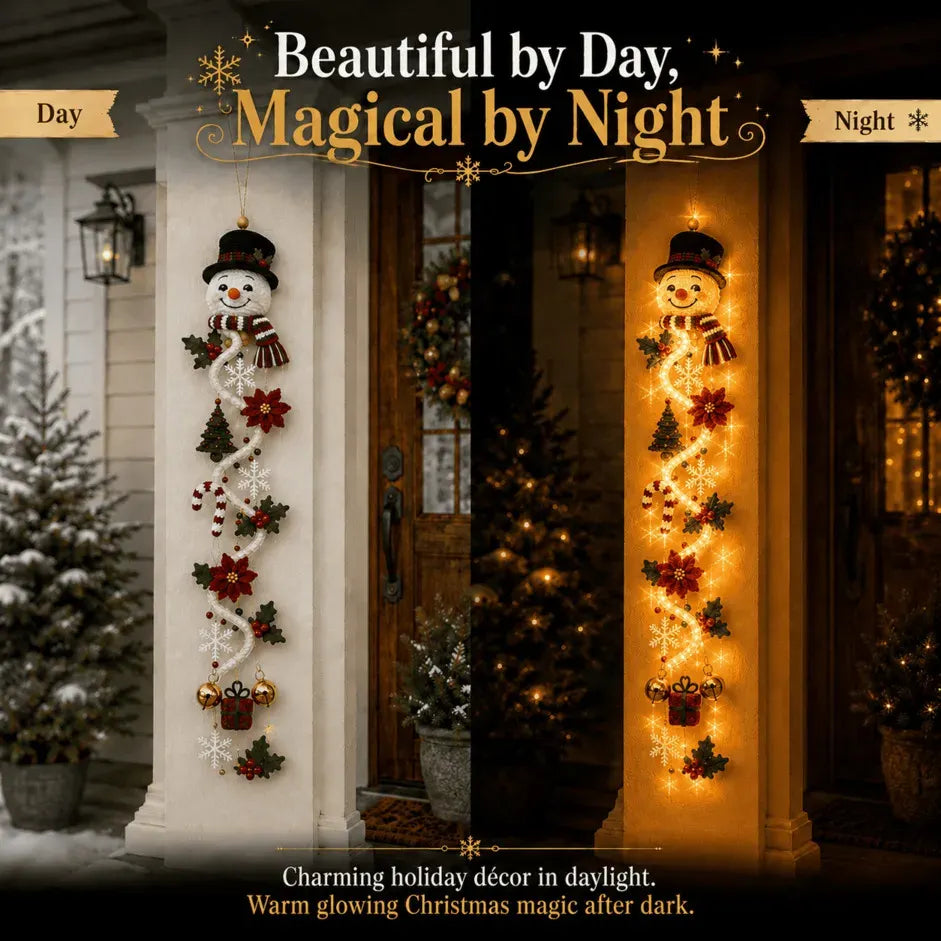 Glowing Christmas Door Hanger | 6 Festive Lighted Designs with Warm Glow, Dimensional Details & Space-Saving Vertical Décor ✨