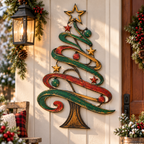 Rustic Christmas Tree Metal Wall Decor