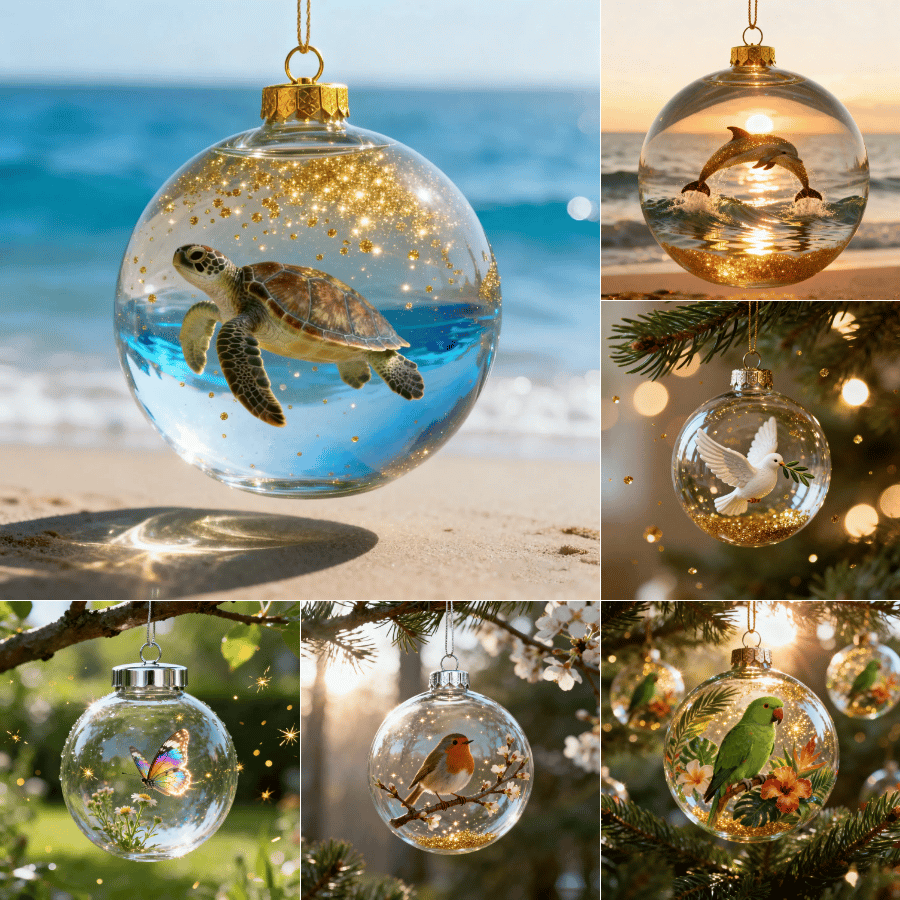 🌊🌲 2026 Marine & Forest Life Glass Decoraton CollectionTM 🐬🦜