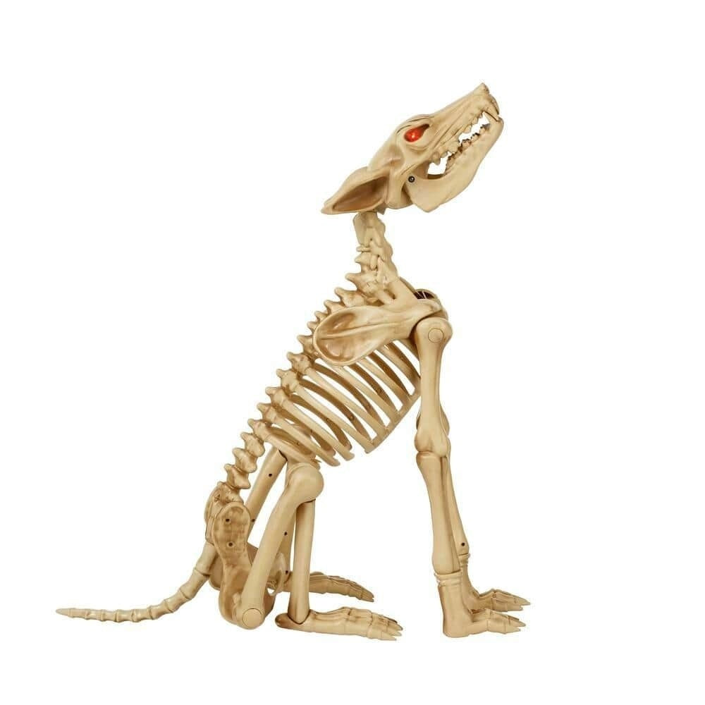 Animated LED Sit-and-Stand Skeleton Wolves (2-Pack)