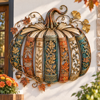 Book Pumpkin Fall Metal Wall Decor